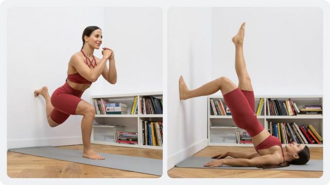 een vrouw die yoga doet