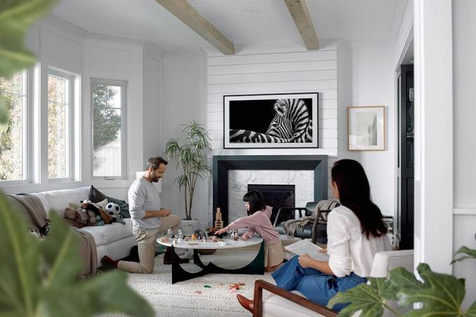 Samsung frame tv in de woonkamer